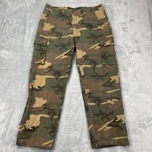 Beverly Hills Polo Club Cargo Pants Mens 36x32 Multi Camo Workwear Straight Leg